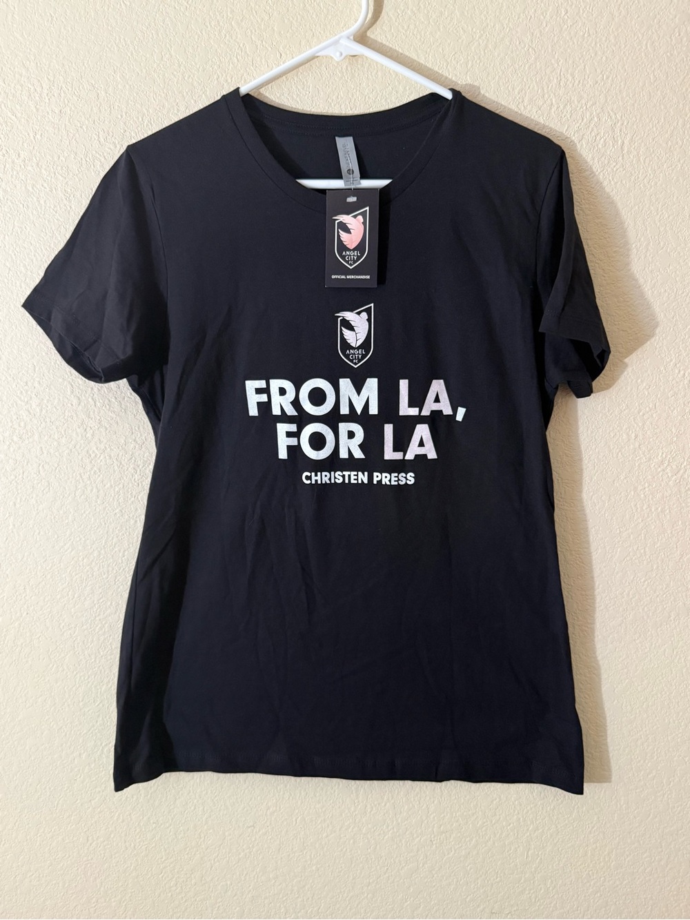 Woman’s Next Level Angel City FC Christen Press “From LA, For LA” Black XL Tee